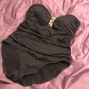 La Blanca strapless one piece bathing suit